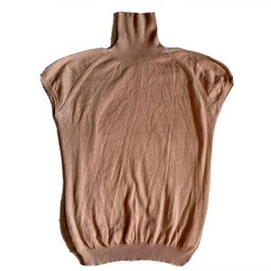 CIVIDINI 100% Cashmere Turtleneck Top in Pinkish Nude, Size XS, Italy